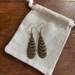 Boho Brass Teardrop Earrings